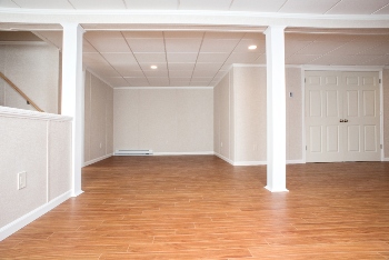 A complete finished basement system in a Hackensack home