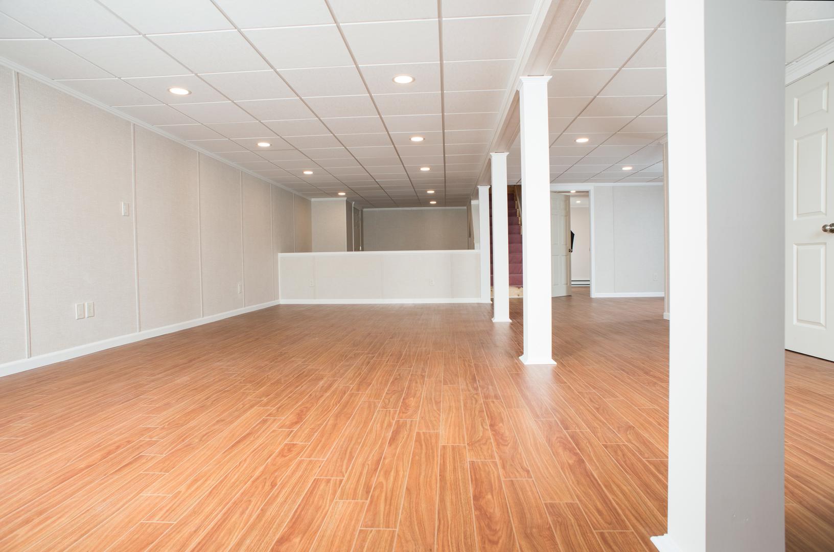 Beautiful modern basement after remodeling